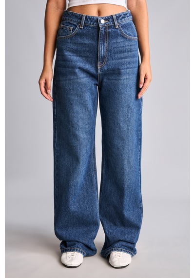 Defacto %100 Pamuk 90s Wıde Leg Yüksek Bel Jean Pantolon H6948ax26aunm34 Mavi-nm34