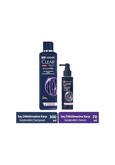 Clear Men Scalp Pro Güçlendirici Şampuan 2 x 300 ML + Serum 70 ML