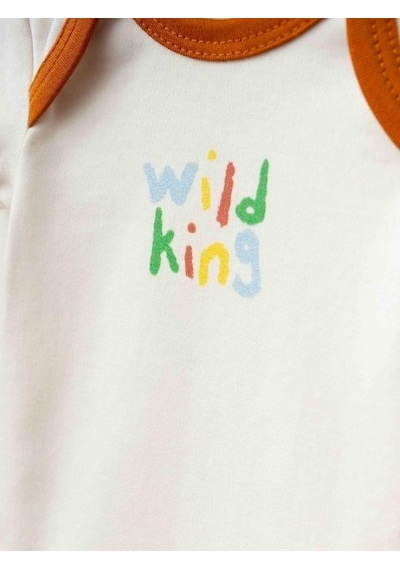 Zekids 3 Lü Organik Bebek Safari Desenli Şapkalı Tulum Seti-16187 Çok Renkli