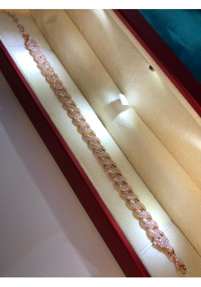 Vog Işıklı Kutuda Zirkon Taşlı Gurmet Model Rose 925 Ayar Gümüş Sevgiliye,anneye,eşe Hediye Bileklik Rose