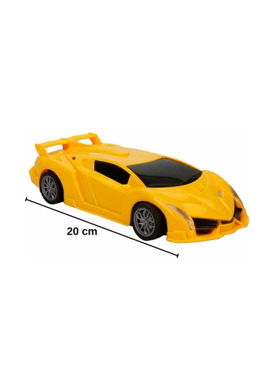 1:18 Şarjlı Uzaktan Kumandalı Spor Araba - Full Fonksiyon Usb Kablolu Oyuncak Araba 20 Cm Sarı