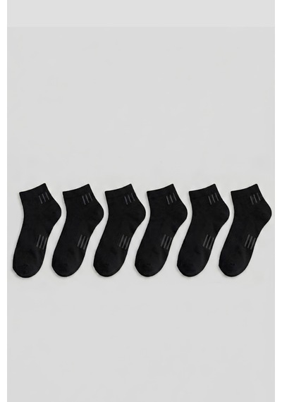 Socketta Kadın Bambu Dikişsiz 6'lı Esnek Patik Çorap Premium Siyah