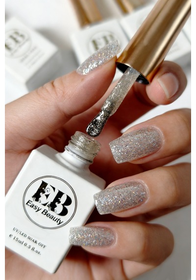 Gümüş Rengi Simli Kalıcı Oje - Nail Art Oje - Tpo İçermez - Glıtter Gel Polısh G4 59-g4