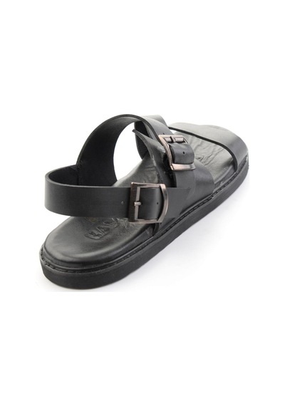 Siyah Hakiki Deri Erkek Sandalet E05557269003
