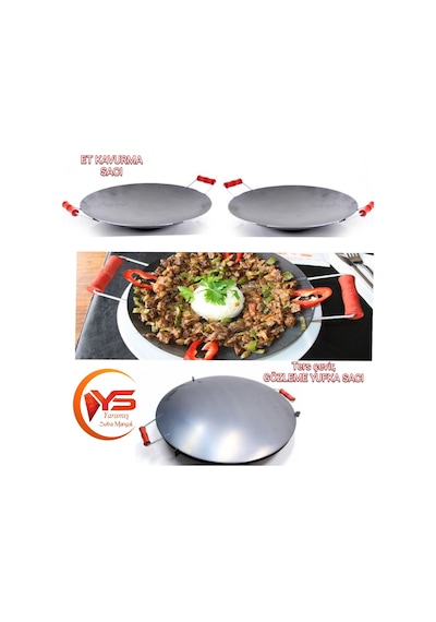 40Cm Et Saç Kavurma / Yufka Gözleme Bazlama Ekmek Sacı Vok Tava