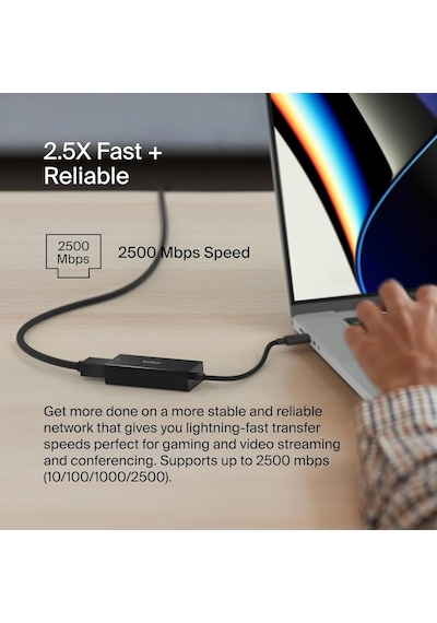Belkin Usb Type-c 2.5 Gb Ethernet Adaptörü, Usb, Thunderbolt 3 Ve