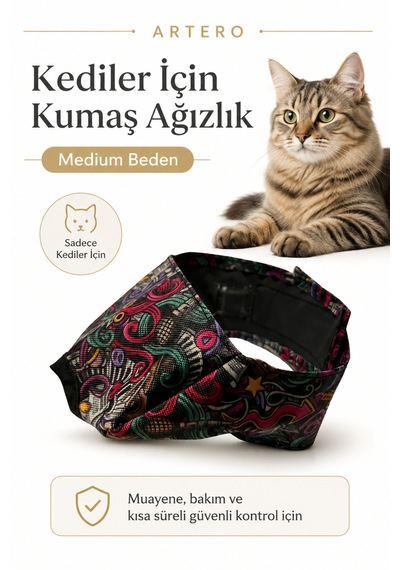 Artero Kediler İçin Kumaş Ağızlık Medium Beden