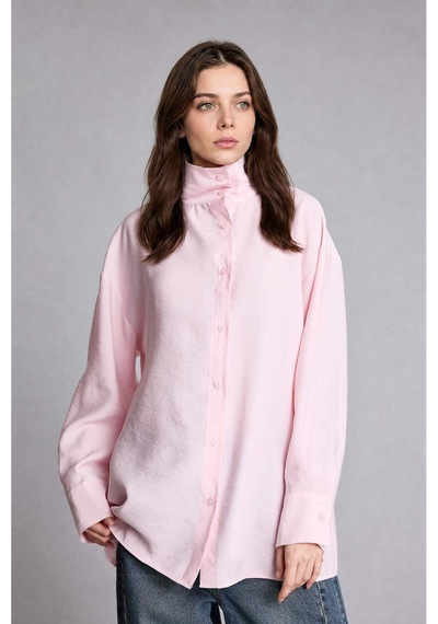 Defacto Regular Fıt Modal Uzun Kollu Açık Pembe Tunik H9044ax26aupn645 Pembe-pn645