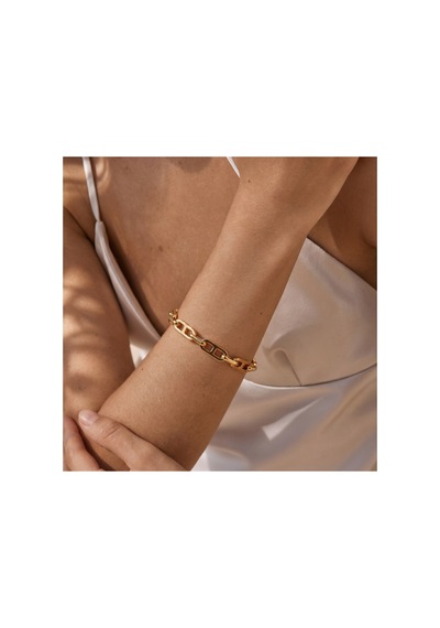 Kadın Gold Renk Geometrik Zincir Bileklik Şık Ve Modern Tasarım 4 Numaralı Bileklik Xuping Altın Altın