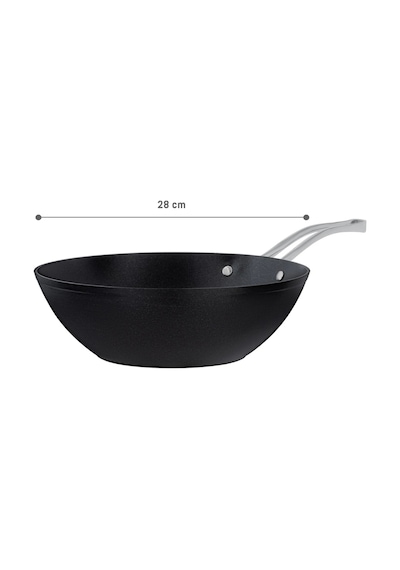Madame Coco Titanium Professional Wok Tava - Siyah - 28 Cm Siyah