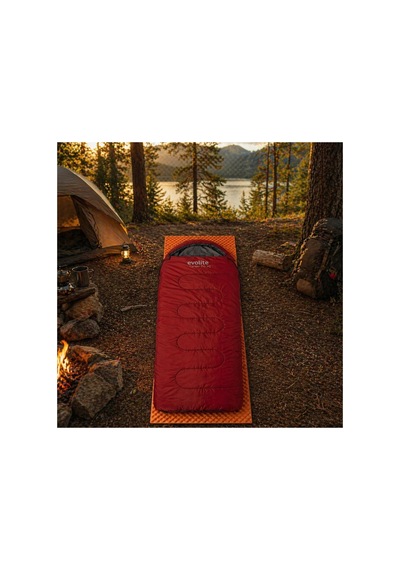 Kamp Seti: Pro Sq 0 C Uyku Tulumu + Ultralight Comfort Katlanır Mat Turuncu Kırmızı