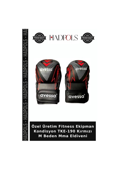 Özel Üretim Fitness Ekipman Kondisyon Tke-190 Kırmızı M Beden Mma Eldiveni