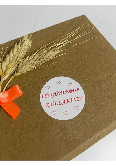 İyi Günlerde Kullanınız El Yazılı Kalpli Yuvarlak Yapışkanlı Etiket 4x4 Cm 120 Adet