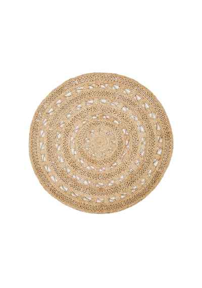 Eko Halı Solo Ca-106 Dhurrıe Xw Yuvarlak veya Oval El Dokuma Naturel Jüt Hasır Halı - 150X150