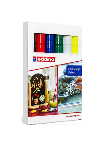 Edding Cam Kalemi Likit Tebeşir 6 Lı Kutu Karışık 4095 Çok Renkli