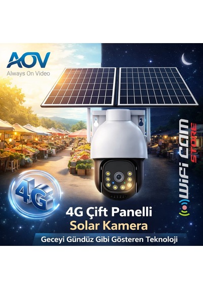 Geceyi Gündüz Gösteren Starlight Çift Panelli 4g Aov Solar Kamera