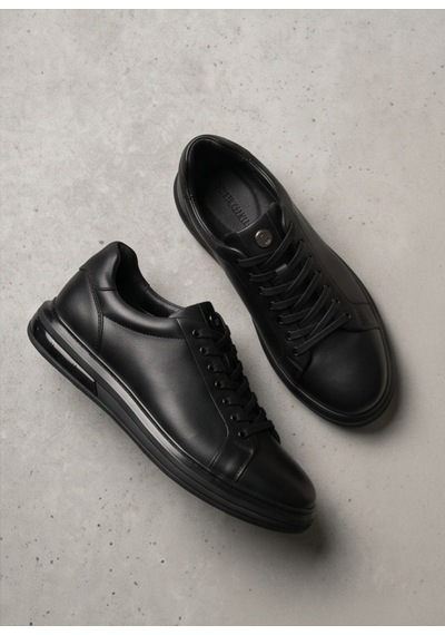 2274-zanelle Hakiki Full Duble Deri Üst Kalite Premıum Erkek Sneaker Ayakkabı Siyah
