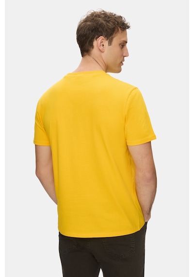 Ucla Dıego Sarı Bisiklet Yaka Baskılı %100 Pamuk Standard Fit Erkek Tshirt Sari