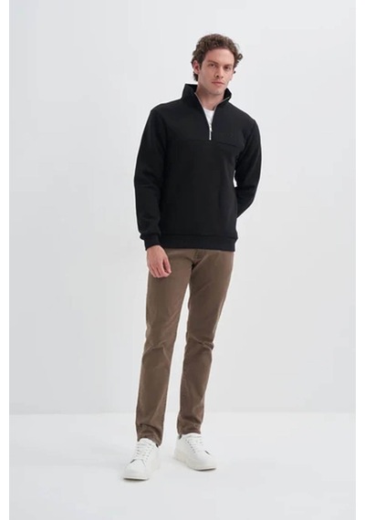 Cazador Slim Fit Şardonlu Siyah Erkek Sweatshirt 56180