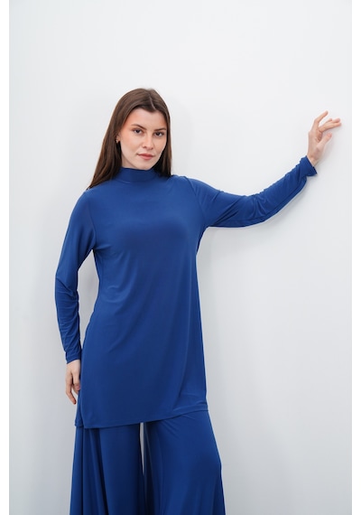Penyebizden Dik Yaka Sandy Tunik-indigo Mavi