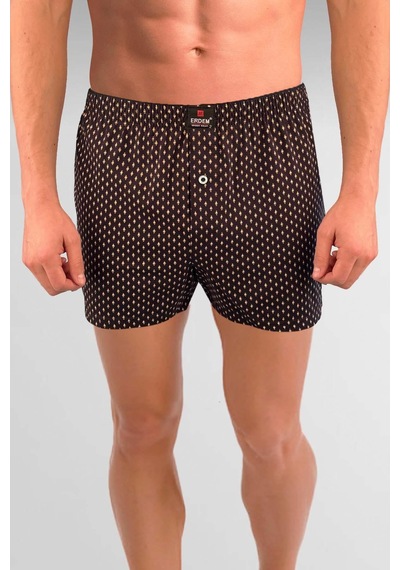 Erdem Siyah Baskılı Desenli Penye Boxer 1400ysk Siyah
