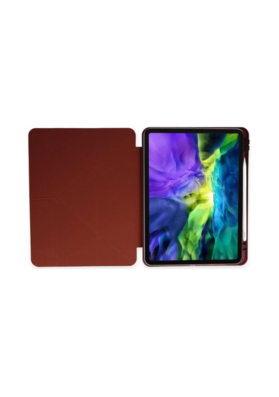 Samsung Galaxy Uyumlu, P610 Tab S6 Lite 10.4 Kılıf Kalemlikli Mars Tablet Kılıfı - Mürdüm