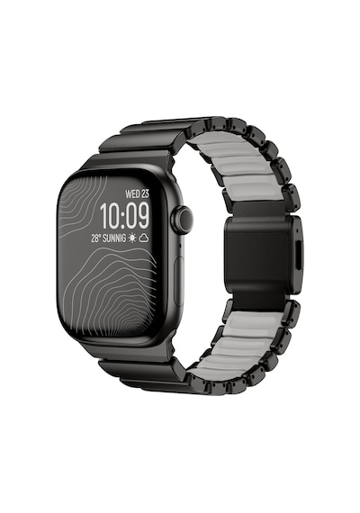 Watch 10 46mm Kordon Krd-151 Metal Silikon Kordon Siyah-gri