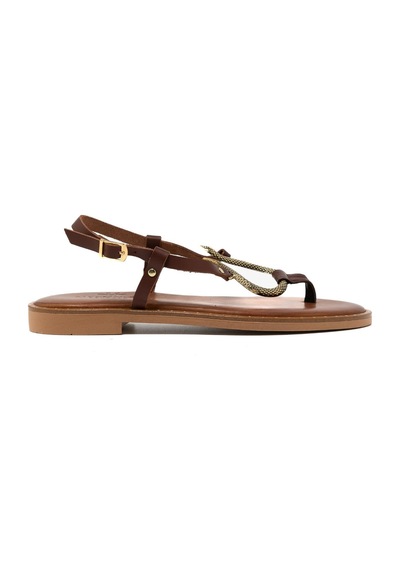 148 Brown Sandalet Kadın 22082 Myconian 2025 Greek Sandal Kahverengi