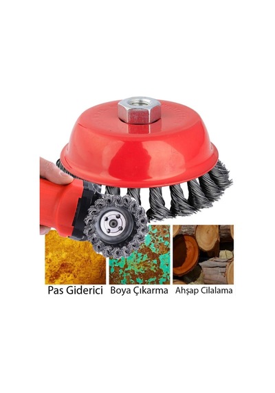 Burgulu Telli Çanak Fırça M14 Vidalı 65 Mm 5130