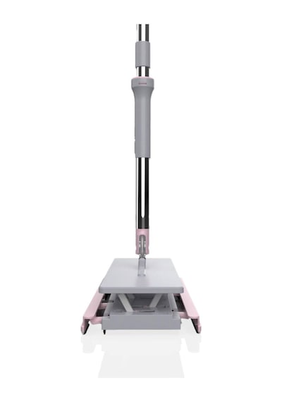 One Click Mop Paleti 4xl Büyük Palet 32cm, 8 Adet Bez Hediyeli, Asansörlü Mekanizma Çok Pratik, Gri-pudra