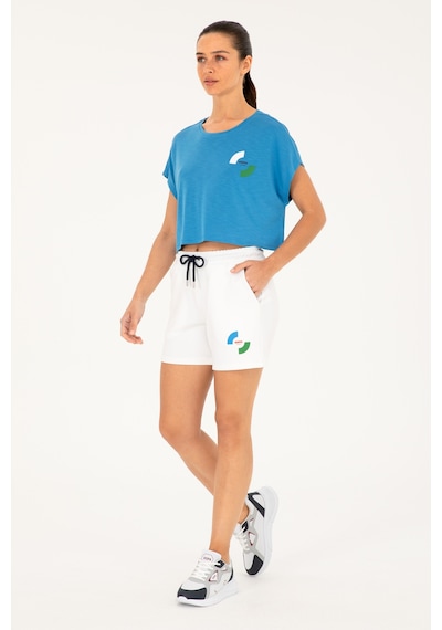 U.S. Polo Assn. Kadın Saks Bisiklet Yaka Tişört 50284353-VR045