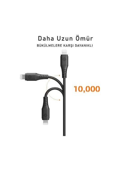Novoo Type-C Apple iPhone Uyumlu Lightning Hızlı Şarj Kablosu - 1.8 Metre