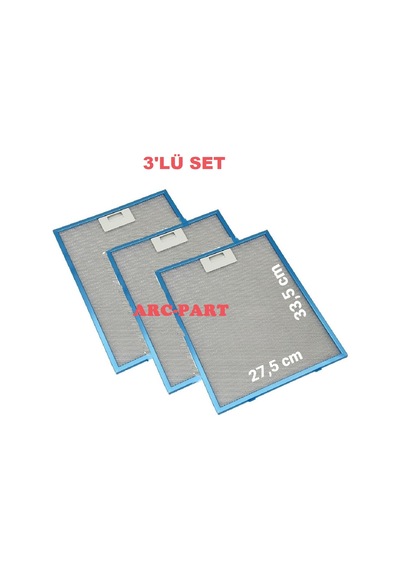 Silverline 3131 X9 90'lık İnox Davlumbaz Alüminyum Filtre 27,5x33,5 Cm - 3'lü Set