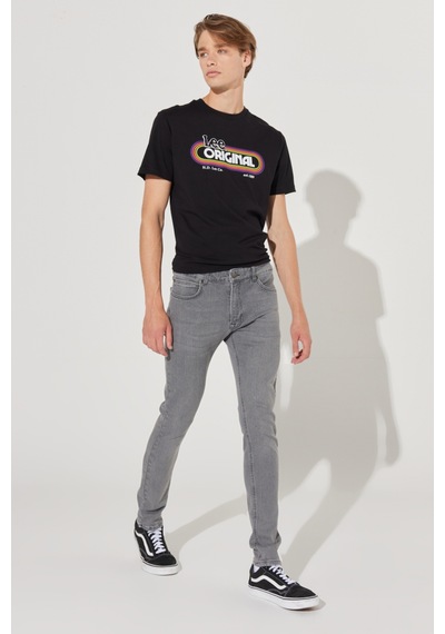 Lee Malone Skinny Fit Dar Kesim Normal Bel Gri Esnek Jean Kot Pantolon Grey Worn