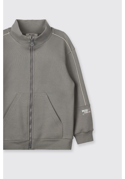 Panço Erkek Çocuk Fermuarlı Antrasit Sweatshirt Gri