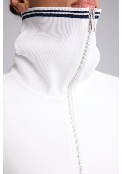 Defacto Standart Fit Fermuarlı Dik Yaka Çizgi Detaylı Modal Basic Sweatshirt Hırka H4700ax26auer105 Ekru-er105