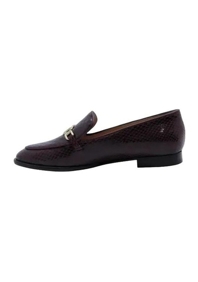 Poletto Hakiki Deri Bordo Loafer Düz 04 2016 72-48 Bordo