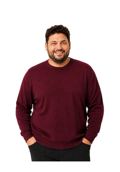 Battalmoda Erkek Büyük Beden Bordo Bisiklet Yaka Pamuklu Kazak 3xl-4xl-5xl-6xl