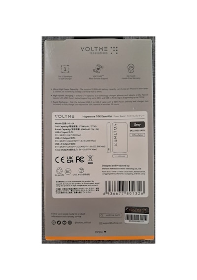 Voltme Hypercore 22.5w Hızlı Şarj Powerbank 10000 Mah Gri Açık Gri