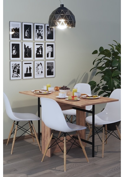 Dekorfim DF01101AC Flamingo Pratik Katlanır Mutfak Masası Atlantik Çam