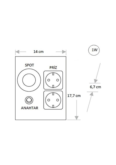 Cata CT-5109 1W Ledli Çift Prizli Tezgah Altı Spot Aydınlatma Beyaz Işık