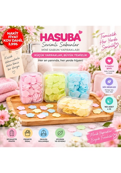 24 Adet Sevimli Sabunlar Mini 1.2-1.5cm Boyutunda Seyahat - Piknik - Okulda 3840pcs 10 Mix:kalp- Yuvarlak-çiçek