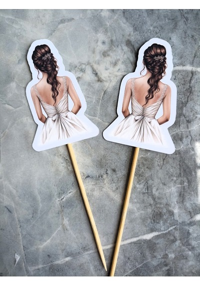 12 Adet Bride To Be Gelin Düğün Pasta Süsü Cupcake Süsü Gelinlik