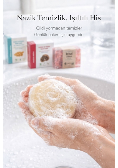 Cilt Canlandırıcı Ve Aydınlık Görünüm Sağlayan 3 Lü Doğal Sabun Bakım Seti Gül