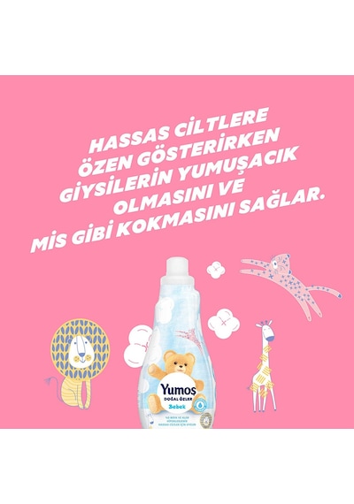Yumoş Doğal Özler Vanilya + Bebek + Kırışıklık Karşıtı Yumuşatıcı 3 x 1200 ML