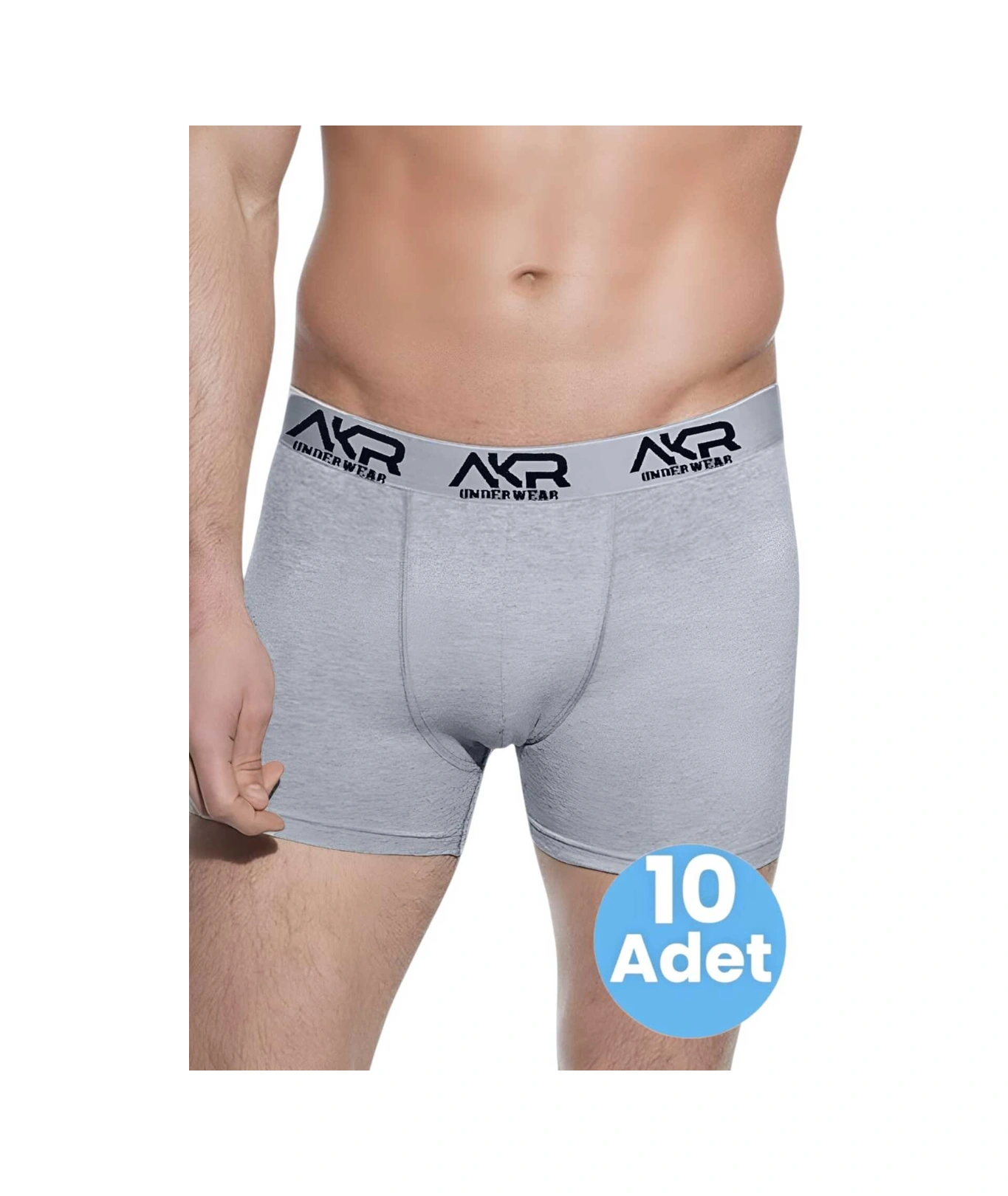 Tezzgelsin Erkek Likralı 10'lu Boxer Gri