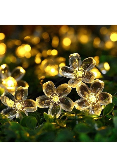 Güneş Enerjili Solar Çiçekli Dekoratif 30 Led Bahçe Lambası, Çok Renkli Diğer