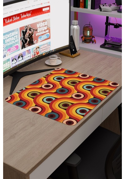 Retro 60 Lar Kaymaz Dikişli Kauçuk Oyuncu Mousepad V1 - 48x40 Xl Gaming Mouse Pad Fare Altlığı