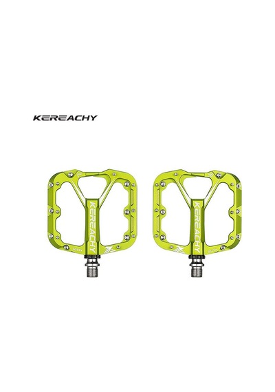Kereachy 3 Rulmanlı Alüminyum Alaşımlı Mtb Freeride Bmx Geniş Platform Bisiklet Pedalı Yeşil