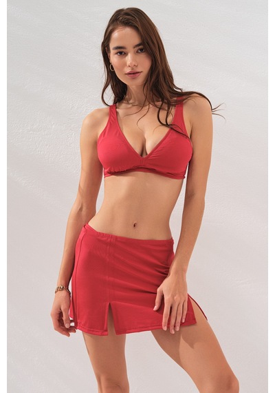 Pierre Cardin Pearl Etekli Fra Bikini Takım Üçlü Set Kırmızı 231228 231228 Kırmızı